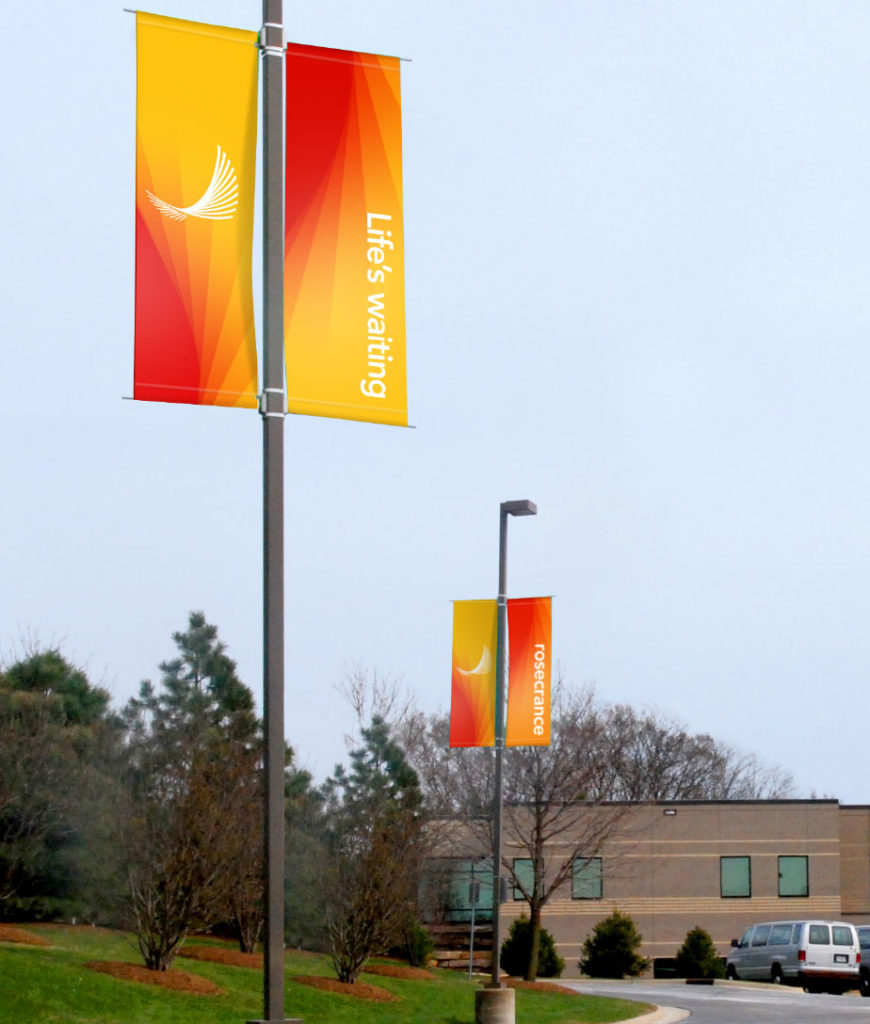 Rosecrance healthcare flagpole signs