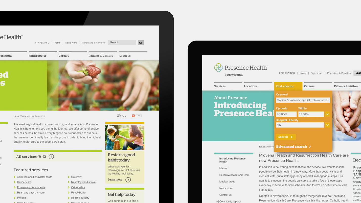 Presence Health Interior Page - The Motion Agency case study