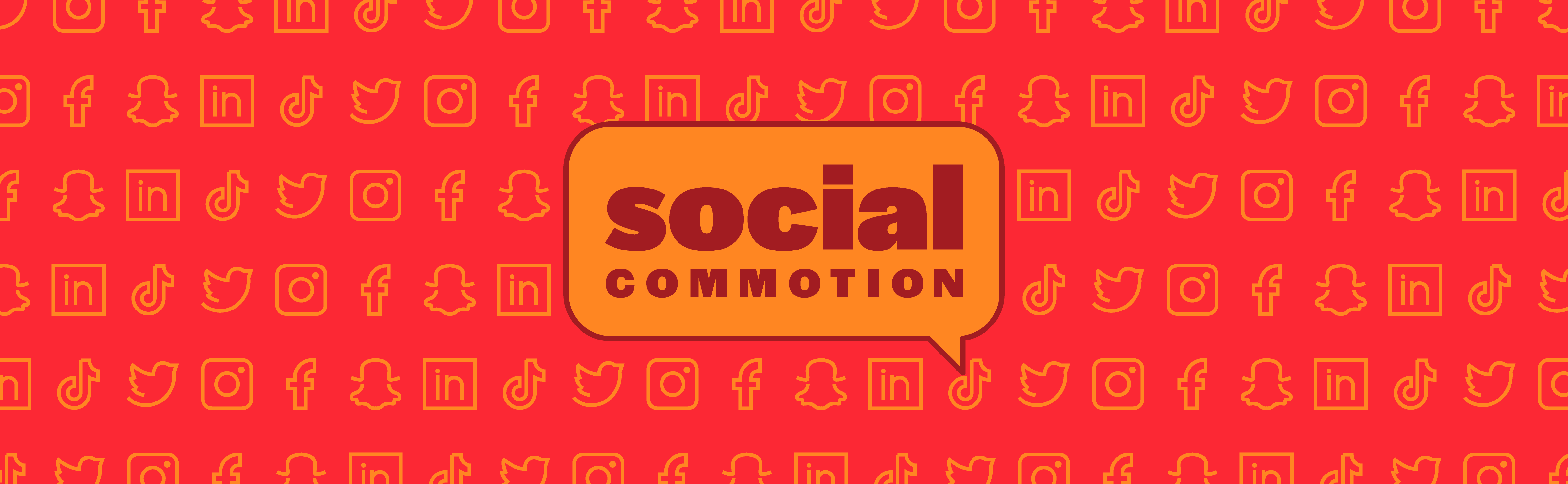 Social Commotion image with social media icons at various sizes