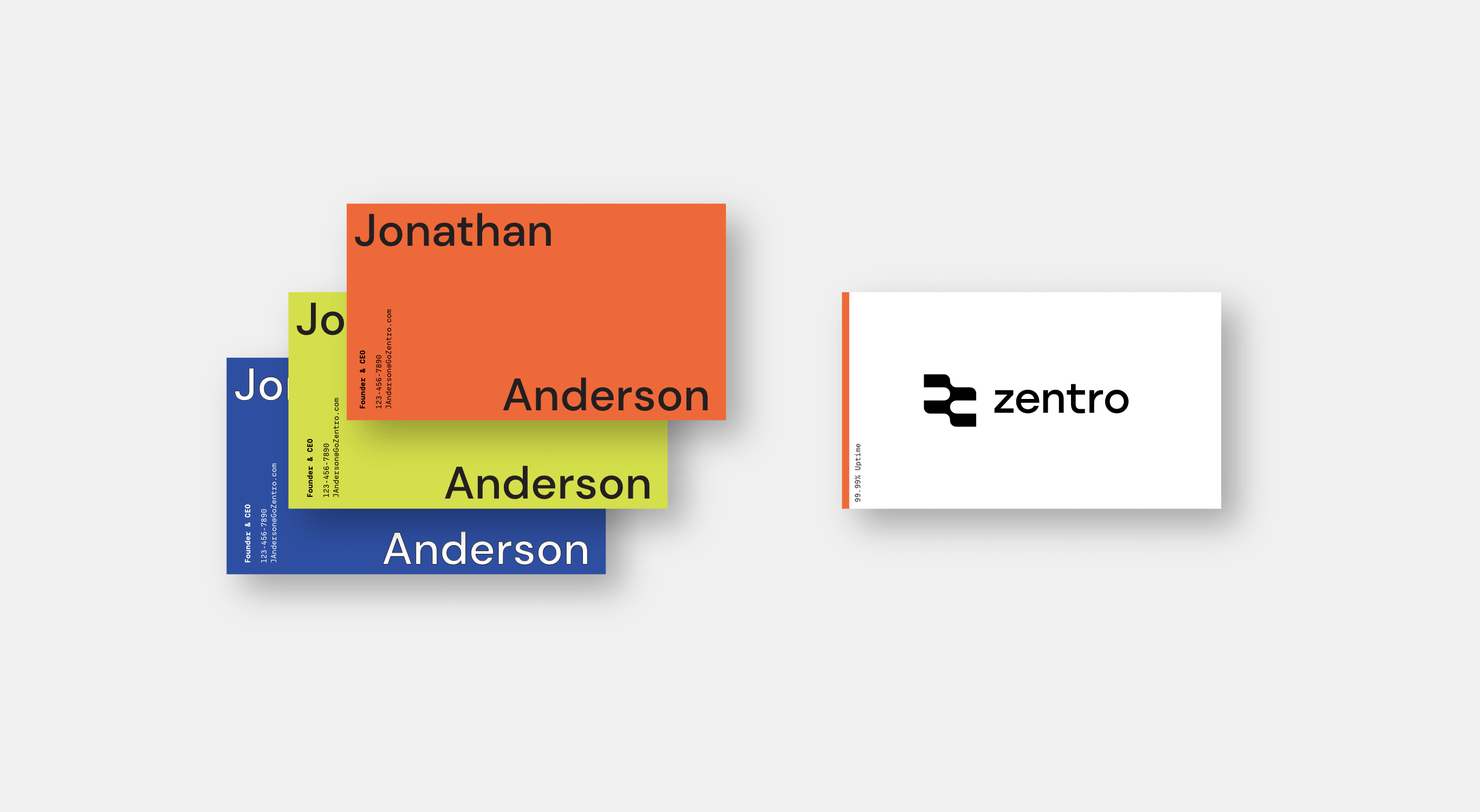 Zentro identity business card design